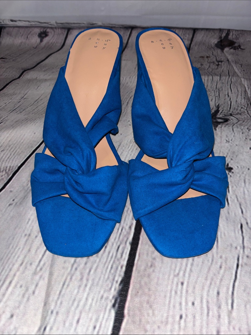 Target Blue Knotted Slide Mules